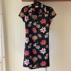 90s vintage Monica/Rachel style floral mini shirt dress